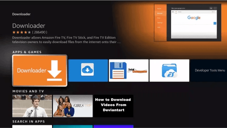 تثبيت تطبيق Downloader